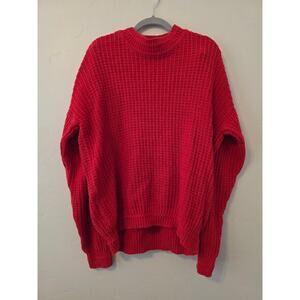 Vintage Sears Hand Loomed Sweater Prince B Red Chunky Knit Large